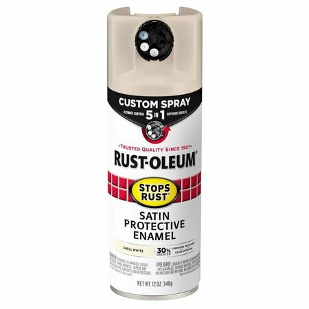 RUST-OLEUM Stops Rust Indoor and Outdoor Satin White Oil Modified Alkyd Spray Paint 12 oz 376875